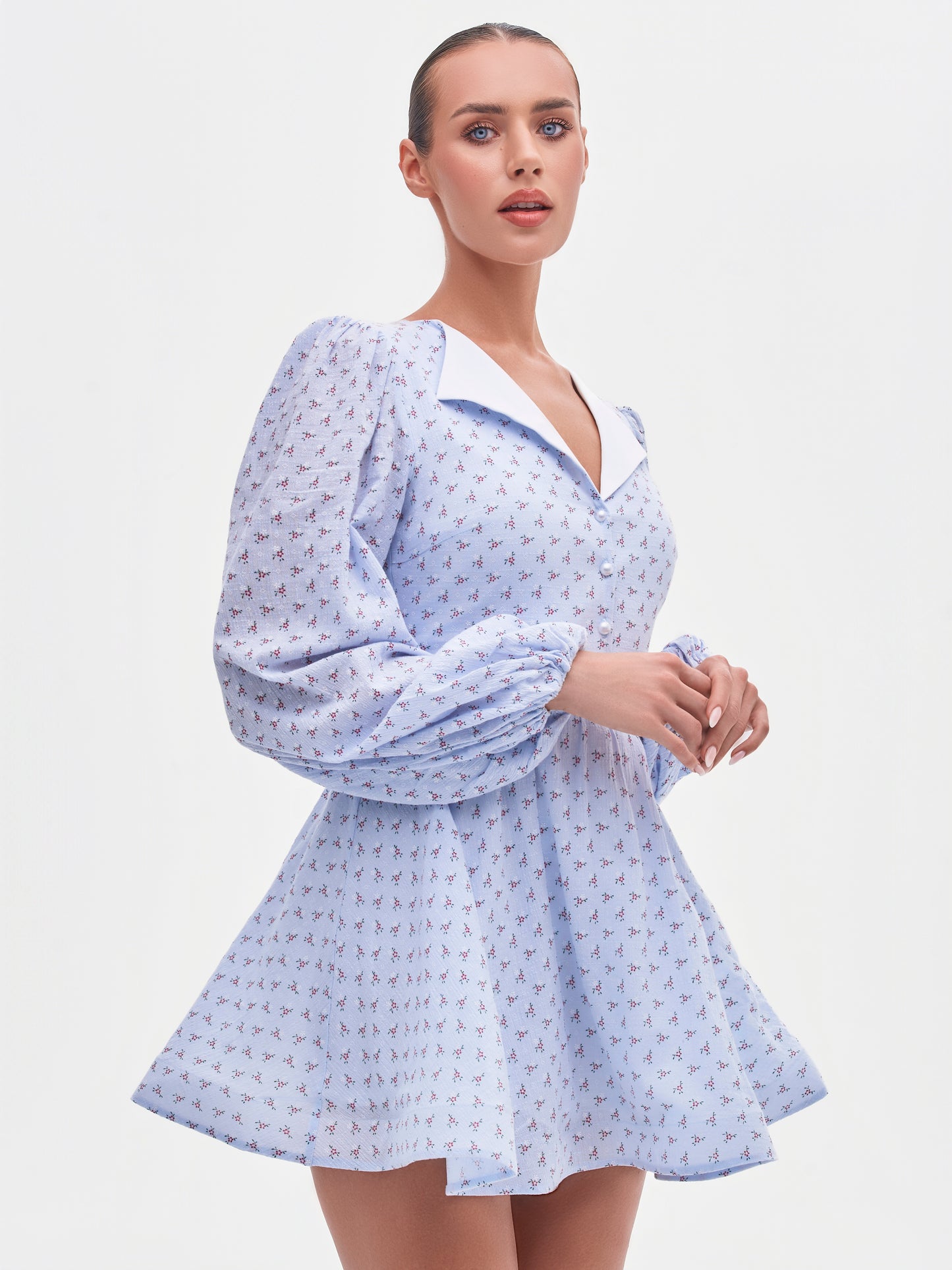 Geneviève Mini Dress - Powder Blue
