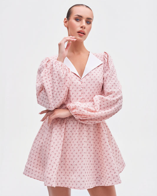 Geneviève Mini Dress - Rose Bloom