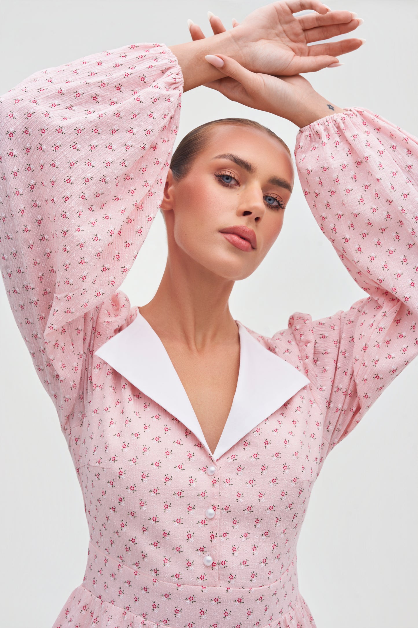 Geneviève Mini Dress - Rose Bloom