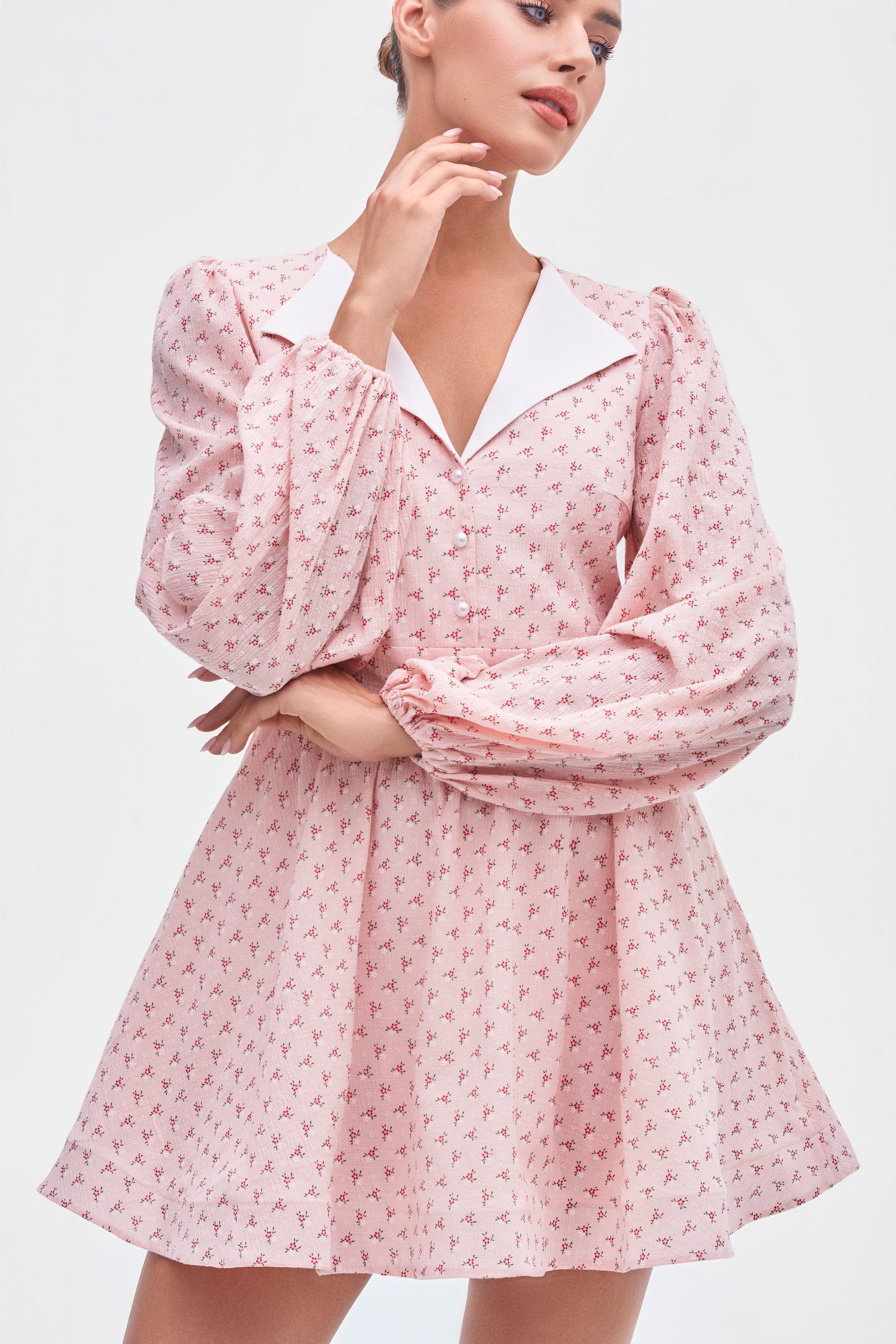 Geneviève Mini Dress - Rose Bloom