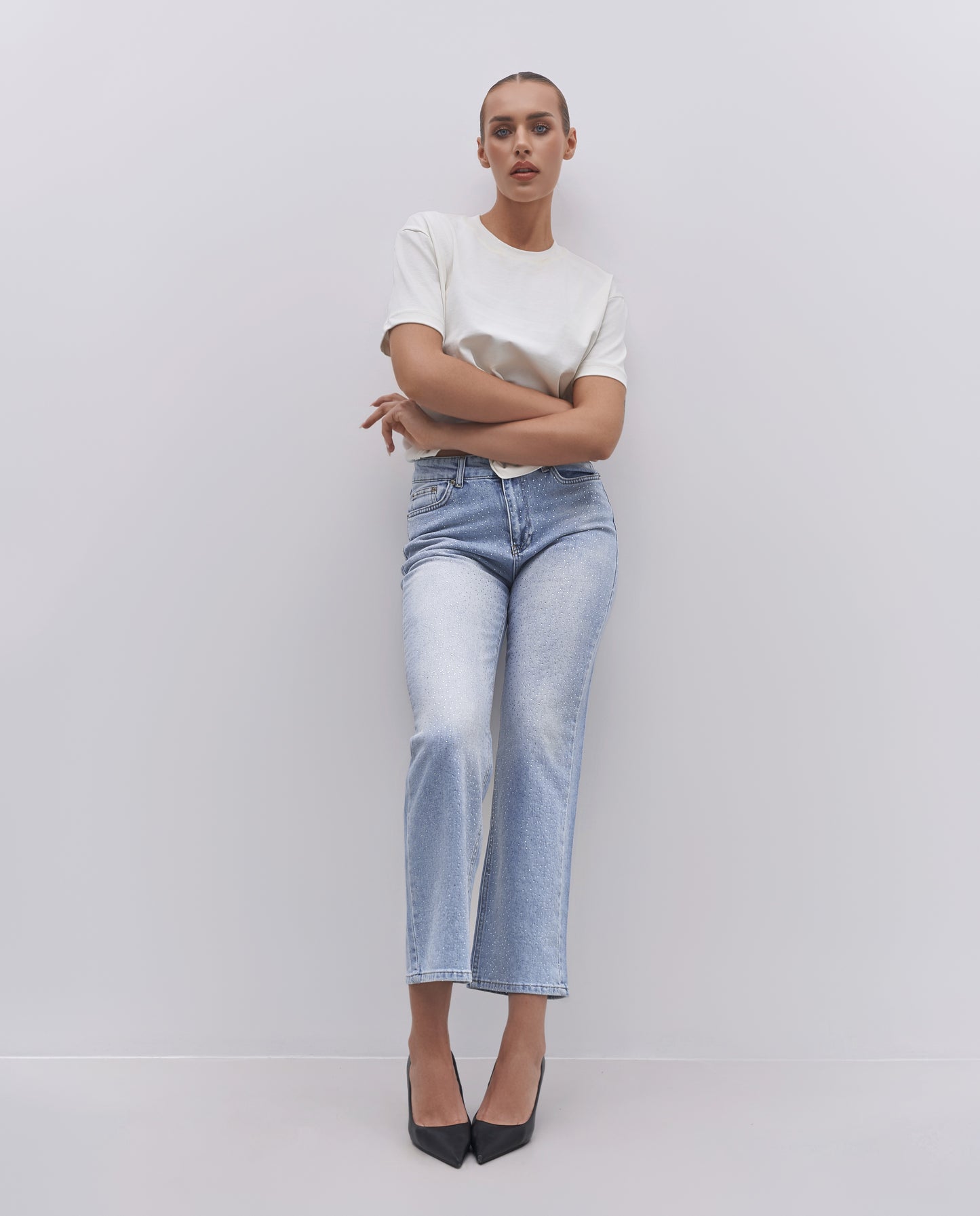 Aurora Crystal Straight Jeans