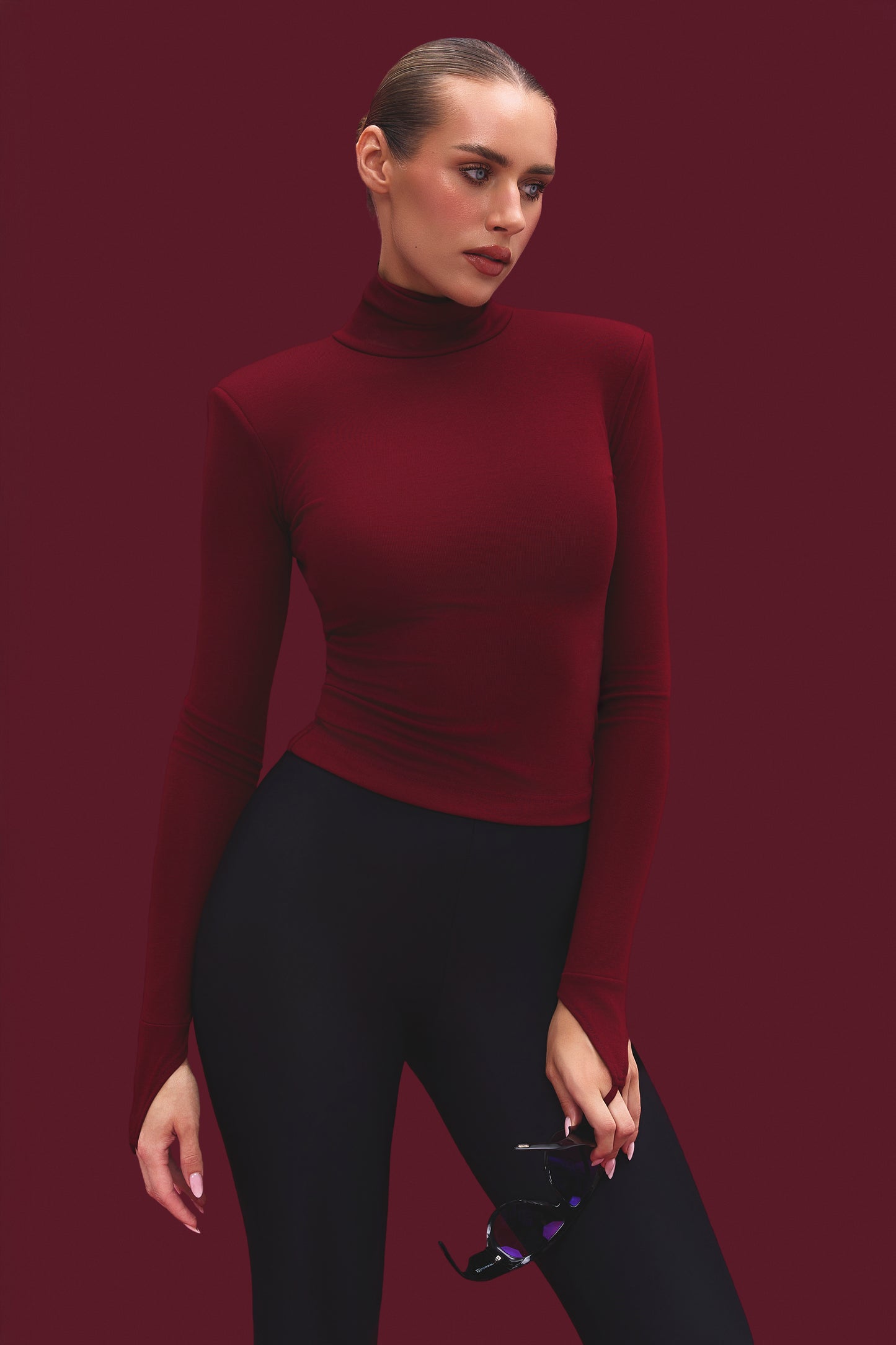 Élise Turtleneck Top - Bordeaux